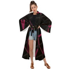 3d Lovely Geo Lines Viii Maxi Kimono by Uniqued