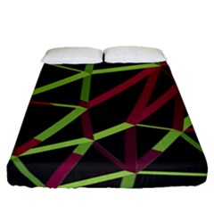 3d Lovely Geo Lines X Fitted Sheet (queen Size) by Uniqued