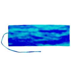 Blue Waves Abstract Series No12 Roll Up Canvas Pencil Holder (m) by DimitriosArt