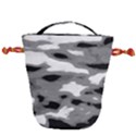 Black Waves Abstract Series No 1 Drawstring Bucket Bag View1