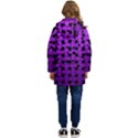Weaved bubbles at Strings, purple, violet color Kid s Hooded Longline Puffer Jacket View4