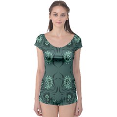 Floral Pattern Paisley Style Paisley Print   Boyleg Leotard  by Eskimos