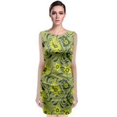 Floral Pattern Paisley Style Paisley Print   Sleeveless Velvet Midi Dress by Eskimos
