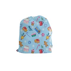 New Year Elements Drawstring Pouch (medium) by SychEva