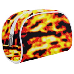 Red  Waves Abstract Series No19 Make Up Case (medium) by DimitriosArt