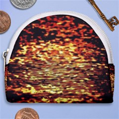 Yellow Waves Flow Series 1 Horseshoe Style Canvas Pouch by DimitriosArt