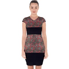 Floral Capsleeve Drawstring Dress  by Sparkle