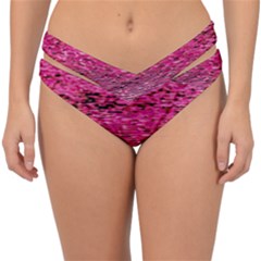 Pink  Waves Flow Series 1 Double Strap Halter Bikini Bottom by DimitriosArt