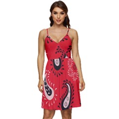 Floral Pattern Paisley Style Paisley Print   V-neck Pocket Summer Dress  by Eskimos