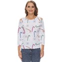 Christmas Candy Canes Cut Out Wide Sleeve Top View1