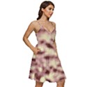 Pink  Waves Flow Series 10 V-Neck Pocket Summer Dress  View2