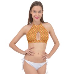 Leafs Cross Front Halter Bikini Top by Sparkle