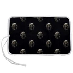 Creepy Head Sculpture With Respirator Motif Pattern Pen Storage Case (l) by dflcprintsclothing