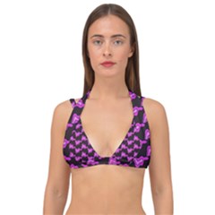 Abstract Waves Double Strap Halter Bikini Top by SychEva