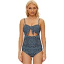 Abstract pattern geometric backgrounds   Knot Front One-Piece Swimsuit View1
