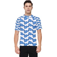 Abstract Waves Men s Short Sleeve Rash Guard by SychEva