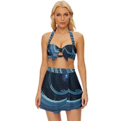 Fractal Vintage Style Bikini Top And Skirt Set  by Sparkle