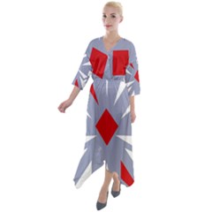 Abstract Pattern Geometric Backgrounds   Quarter Sleeve Wrap Front Maxi Dress by Eskimos