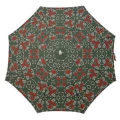 Floral Folk Damask Pattern Fantasy Flowers Floral Geometric Fantasy Straight Umbrellas by Eskimos