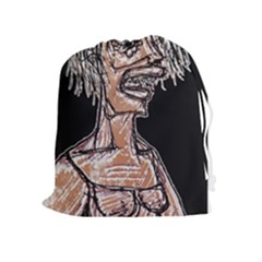 Sketchy Style Drawing Zombie Woman Drawstring Pouch (xl) by dflcprintsclothing