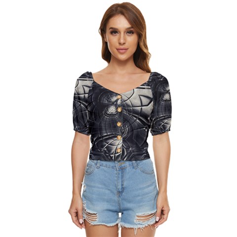 Charcoal Faker Button Up Blouse by MRNStudios