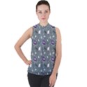 Office Works Mock Neck Chiffon Sleeveless Top View1