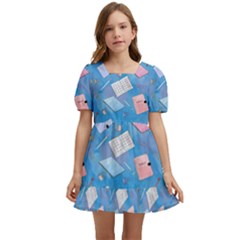 Notepads Pens And Pencils Kids  Short Sleeve Dolly Dress by SychEva