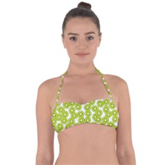Kiwi Pattern Halter Bandeau Bikini Top by Valentinaart