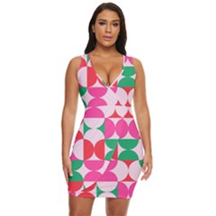 Geometric Pattern Draped Bodycon Dress by Valentinaart