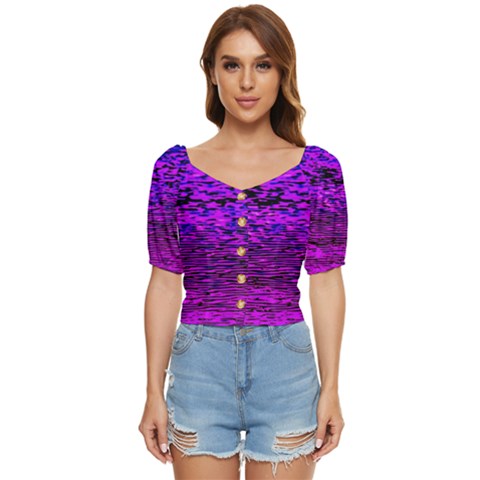 Magenta Waves Flow Series 2 Button Up Blouse by DimitriosArt