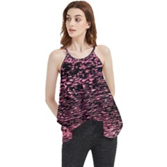 Pink  Waves Flow Series 11 Flowy Camisole Tank Top by DimitriosArt