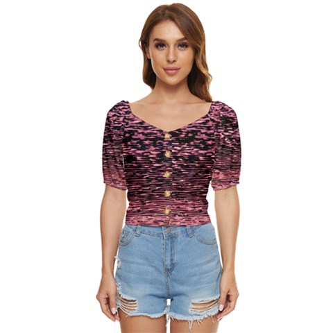 Pink  Waves Flow Series 11 Button Up Blouse by DimitriosArt