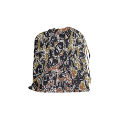 Modern Camo Tropical Print Design Drawstring Pouch (medium) by dflcprintsclothing