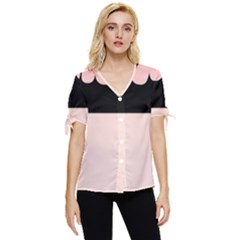 Janet1 Bow Sleeve Button Up Top by Janetaudreywilson