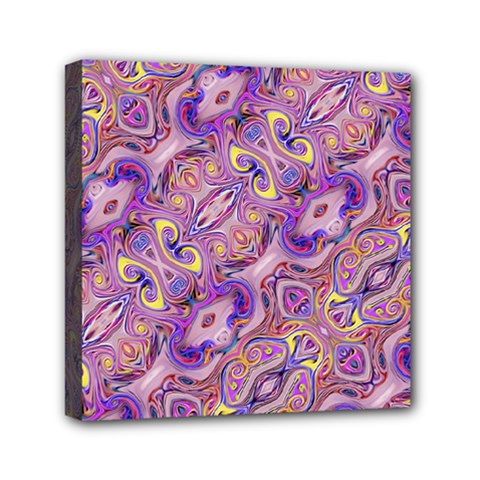 Liquid Art Pouring Abstract Seamless Pattern Tiger Eyes Mini Canvas 6  X 6  (stretched) by artico