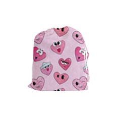 Emoji Heart Drawstring Pouch (medium) by SychEva