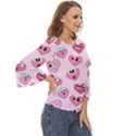 Emoji Heart Cut Out Wide Sleeve Top View3
