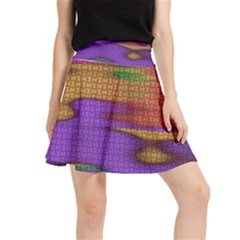 Puzzle Landscape In Beautiful Jigsaw Colors Waistband Skirt by pepitasart