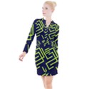 Abstract pattern geometric backgrounds   Button Long Sleeve Dress View1
