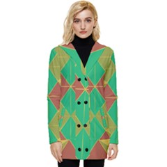 Abstract Pattern Geometric Backgrounds   Button Up Hooded Coat  by Eskimos
