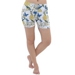 Birds Lightweight Velour Yoga Shorts by Sparkle