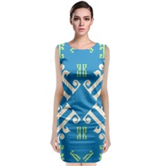 Abstract Pattern Geometric Backgrounds   Sleeveless Velvet Midi Dress by Eskimos