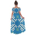 Abstract pattern geometric backgrounds   Off Shoulder Open Front Chiffon Dress View2