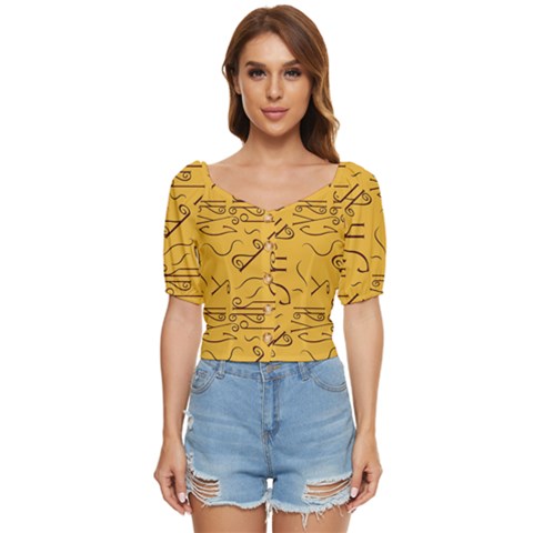 Abstract Pattern Geometric Backgrounds   Button Up Blouse by Eskimos