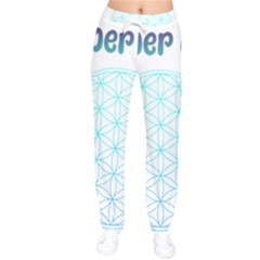 Flower Of Life  Women Velvet Drawstring Pants by tony4urban