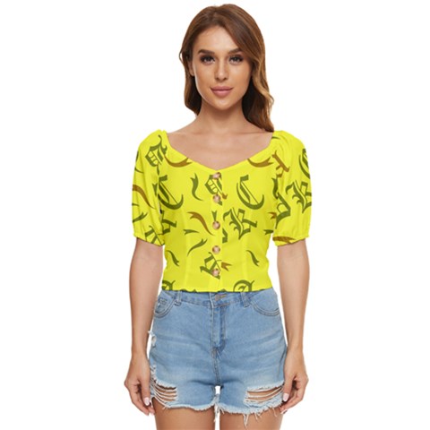 Abstract Pattern Geometric Backgrounds   Button Up Blouse by Eskimos