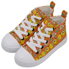 Minionspattern Kids  Mid-top Canvas Sneakers by Sparkle