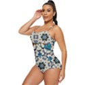 Paradise Flowers And Candle Light Retro Full Coverage Swimsuit View2