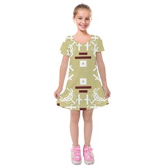 Abstract Pattern Geometric Backgrounds   Kids  Short Sleeve Velvet Dress by Eskimos