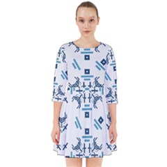 Abstract Pattern Geometric Backgrounds   Smock Dress by Eskimos